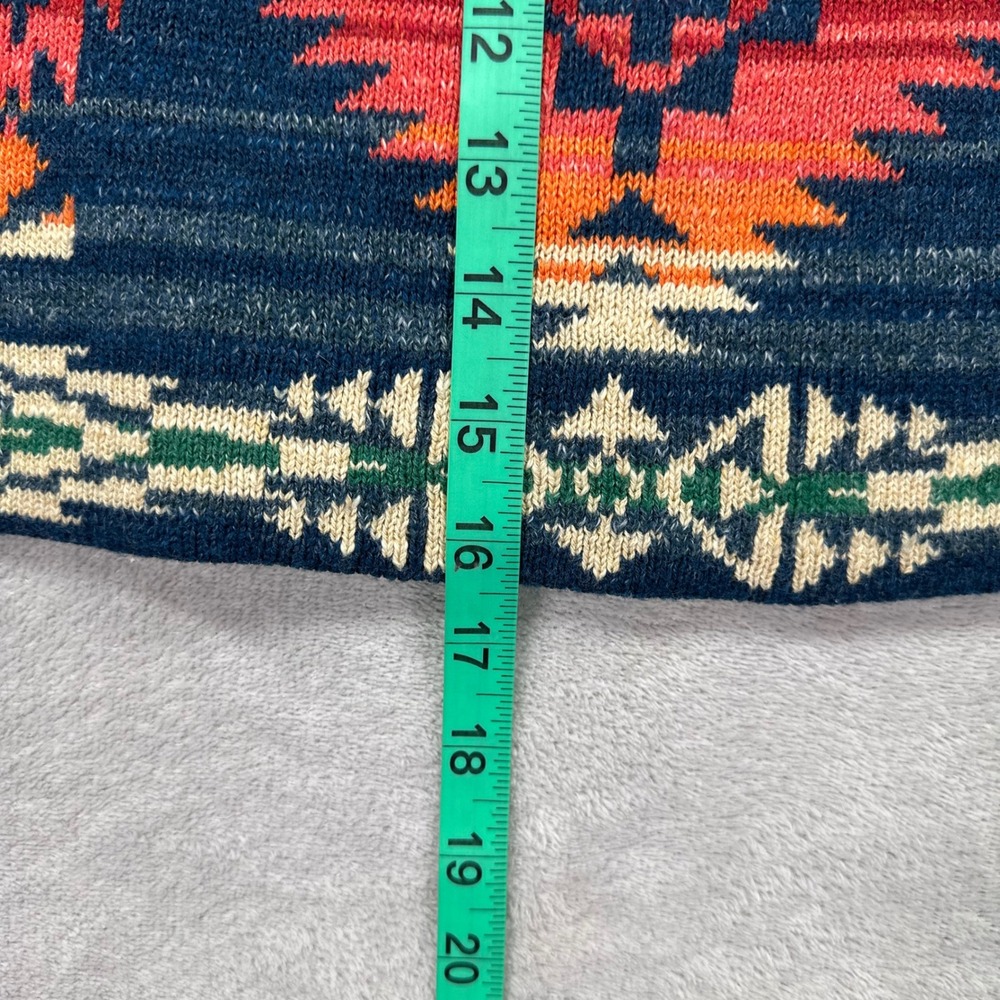 Polo Ralph Lauren Mini Skirt Women L/XL Navy Southwestern Cotton Knit Wrap Style - Picture 9 of 10